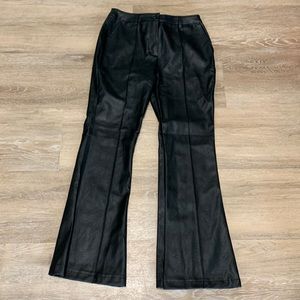 Vegan leather pants size L. Slight flared leg.